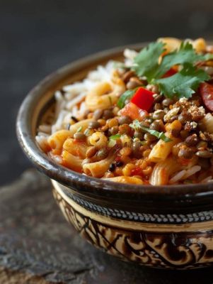  Koshari: Een Verrassende Fusie van Gebraden Linses en Pikante Tomatensaus!